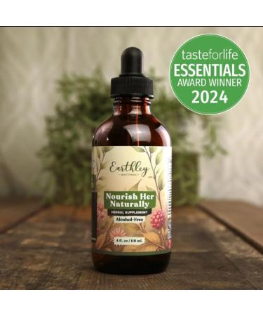 Earthley Wellness Nourish Her Naturally, Liquid Botanical Multivitamin for Women with Raspberry Leaf, Dandelion Leaf, Alfalfa, and Nettles, Supports Energy, Gut Health, and Wellness (4oz, Nourish Her) - Buy Online on GoSupps.com