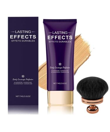Mciluyaiio Beauty Body Coverage Perfector 2in1 camouflage with brush complexion perfector for the entire body longlasting shine natural natural