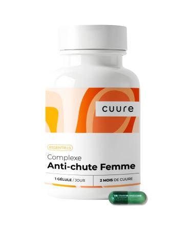 Anti Hair Loss Complex for Women - CUURE - 9 Active Ingredients - Patented Ingredients - Biotin, Zinc, Horsetail, Vitamin B6 & B8 - Hair Growth and Strengthening - Made in France