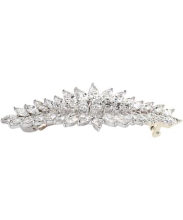 Minkissy Bridal Barrette Clip Rhinestone Elegent French Hair Barrette Bridal Wedding Crystal Hair Pin for Women Girls - Buy Online on GoSupps.com