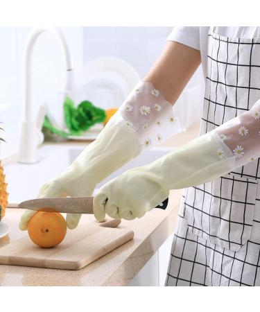 Household -Employed dishwashing Gloves loosened Beam Wide Mouth Connecting Sleeve Waterproof Rubber Gloves Single -Layer Extended Gloves (Color : Jelly Yellow Size : L) Large Jelly yellow - Buy Online on GoSupps.com