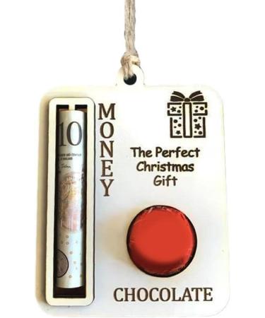 Christmas Unique Money Holder Handmade Wooden Money Card Hanging Decoration Xmas Tree Ornaments Pendant Funny Christmas Money Cash Gift Money Boxes