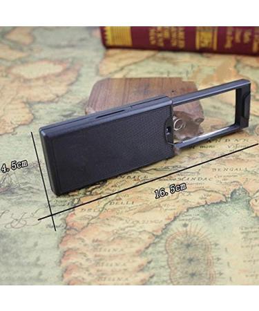 Pull Portable Glass 2.5 Times / 45 Times Handheld Reading Magnifier Mini High Power Mirror with LED Light Black 16.5x4CM Made in China - Buy Online on GoSupps.com
