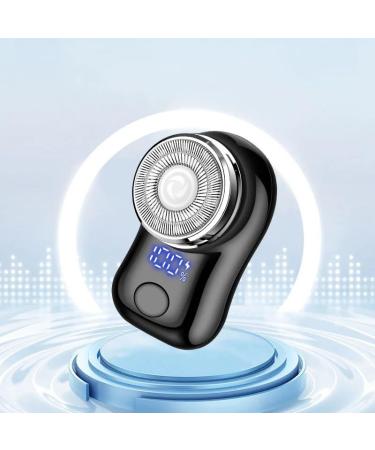 Men's Shaver Mini Electric Shaver for Men Portable Beard Knife Type-C Charging Shavers Face Body Razor with Digital Power Display (Color : Black)