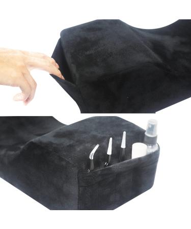 MNpartners Beauty Salon Eyelash Extension Neck Pillow - Comfortable Memory Foam Velvet Pillow for Lash Grafting & Make Up - Black - Buy Online on GoSupps.com