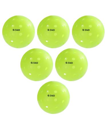 A11N S40 Outdoor Pickleball Balls- USA Pickleball Approved 3/6/12/50-Pack Neon Green/Fuchsia/Tangerine 6 Pack Neon Green