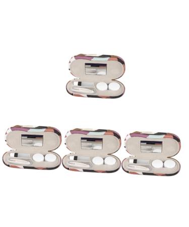 Healeved 4 sets glasses case with double usage purpose glasses case and storage suitcase holder for jaw coach container clipper guards portable travel storage box