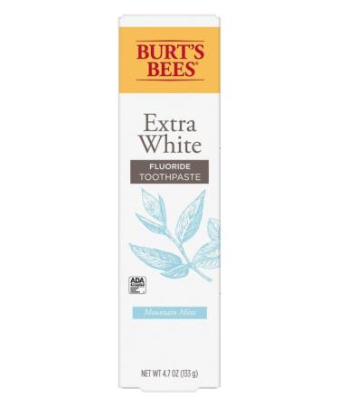 Burts Bees Extra White Mountain Mint Fluoride Toothpaste 4.7 Ounce (Pack of 2)