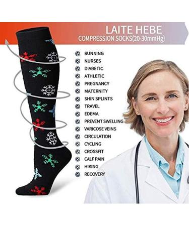 Compression Socks for Women & Men - Best Circulation Support for Running Nursing Travel | Large-X-Large - Black/Rainbow/Navy - Buy Online on GoSupps.com