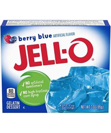 Fruit Flavoured Jell-O Bundle. Includes a (4) Package Variety Bundle of Jell-O Powdered Mix Berry Blue Raspberry Grape Orange (85g per package) with BIG MAPLE Trivia Cards to enjoy with your Snack. Great for School Birthdays Holidays Quick Snack - Buy Online on GoSupps.com