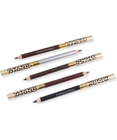 Lot de 2 Crayons Sourcils Double Embout L opard 5 Caf Clair Crayon Sourcils Doux Pinceau Int gr pour Femmes Usage Professionnel et Personnel - Buy Online on GoSupps.com