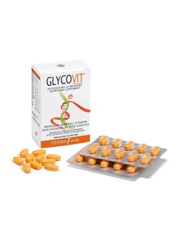 Glycovit Dermaforte Suppl ments pour Cheveux Fortification Croissance des Cheveux - Acides Amin s Bioflavono des - 30 Capsules Suppl ments - Cliniquement Test Pack 100% Recyclable - Made in Italy