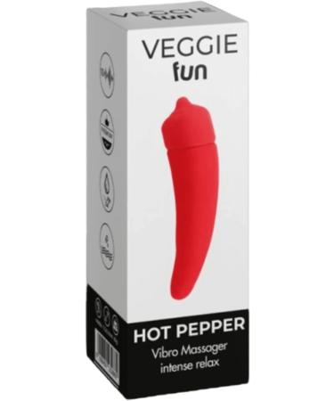 Veggie Fun Hot Pepper - Waterproof Funny Vibration Massage Device | Medical Silicone 12cm Handbag-Friendly Battery Included - Buy Online on GoSupps.com