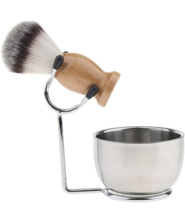 Lefeda Simply Men's Rasier Brush Set - Rust-Free Beard Care with Holder Rack Soap & Bowl - 9.5x12.5cm Silver - Ideal for Home Shaving - Buy Online on GoSupps.com
