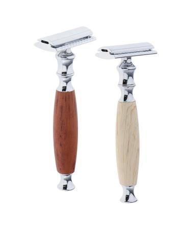 Premium Wooden Handled Double Edge Razor for Mustache - 12.5 x 4.5 cm - Eco-Friendly Shaving Solution - Buy Online on GoSupps.com