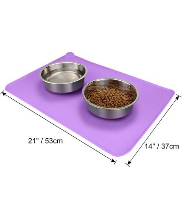 Joytale Non-Slip Silicone Dog & Cat Bowl Pad - Waterproof 53x37cm in Purple | Perfect Pet Accessory for Dogs & Cats - Shop Internationally - Buy Online on GoSupps.com