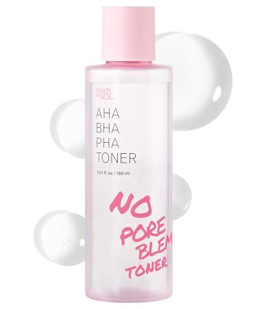 TOUCH IN SOL No Poreblem AHA BHA PHA Toner - Glycolic & Salicylic Acid Liquid Exfoliator - Makeup Prep & Pore Cleanser - Exfoliate Soothe & Refresh Skin for Brighter Complexion