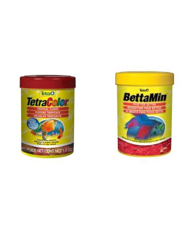 Tetra Tropical Colour Flakes (28g) + Tetra BettaMin (0.81oz)