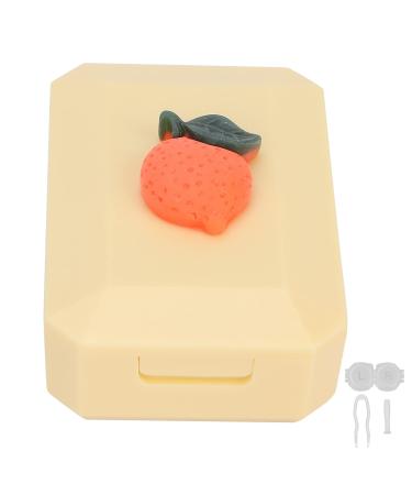 Contact lens container does not fall off easily safe with silicone on the top of the tweezers contact lens containers for home work travel outdoor (orange)