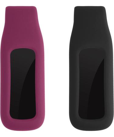 Buy kwmobile Clip Holder for Fitbit Luxe - Silicone Fitness Tracker Holder in Black Bordeaux | International Shipping Available - Buy Online on GoSupps.com
