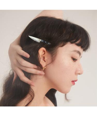 2 Pack Mini Knife Hair Clip - Fashion Punk Hip Hop Acrylic Hair Accessories for Women - Buy Online on GoSupps.com