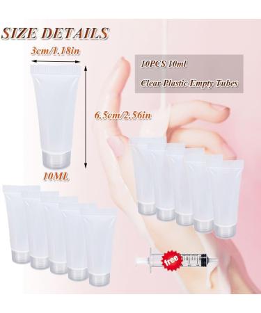 Refillable Travel Tubes 10PCS - 10ml Empty Squeeze Bottles for Facial Cleanser Hand Cream Lotion | Clear Plastic Mini Toothpaste Containers for DIY Projects - Buy Online on GoSupps.com