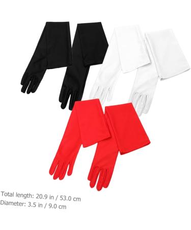 Beavorty 6 Pairs long gloves women costume bridal dance gloves elbow length gloves decorative gloves satin finger gloves mittens opera performance gloves spandex portable Miss clothing - Buy Online on GoSupps.com
