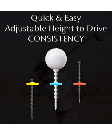 YATTA GOLF Telos Premium Adjustable Golf Tees - Unbreakable Tees for Consistent Tee Offs and Improved Scores - Ice Blue (3 Tees) - Buy Online on GoSupps.com