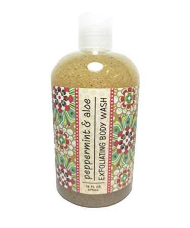 Greenwich Bay Exfoliating Body Wash Enriched with Shea Butter Blended with Loofah and Apricot Seed 16 oz (Peppermint & Aloe)