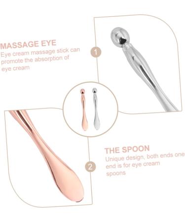 Angoily Stick Contour des Yeux et Spatule Cosm tique 2 Pi ces M tal Rose Dor et Argent Applicateur Cr me Multifonction Massage Visage et Yeux Adapt Soins Quotidiens Usage - Buy Online on GoSupps.com