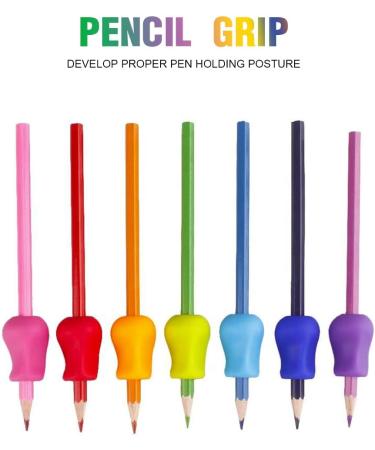 Ingjia 10-Piece Ergonomic Silicone Pencil Holders for Kids | Multi-Colored Writing Aid for Left & Right-Handed Children - Buy Online on GoSupps.com