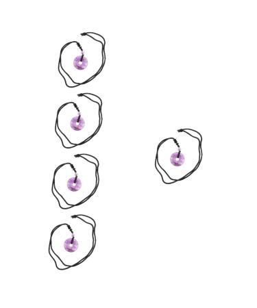 Beaupretty 5st necklace with safety buckle medallion-neck chain Chinese trailer Chinese safe stone chain obsidian men and women crystal cotton thread adorn violet