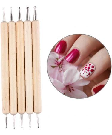 Buy Bontannd 5-Piece 2 Way Wooden Dotting Pen Set - Nail Art Dotting Tools Kit for Perfect Marching Insulation - Buy Online on GoSupps.com