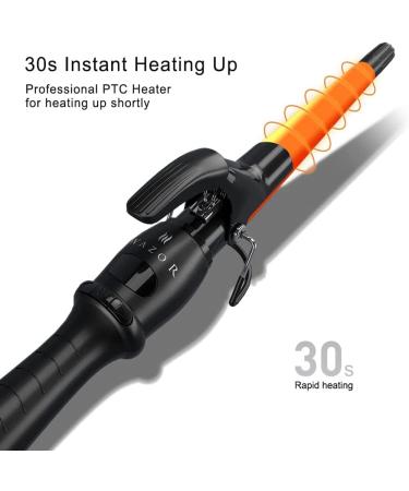 Wazor Ceramic 1-1/2" Tapered Hair Curler with Short Clip Fast Heat-up 9 Temp Setting Curling Wand for Long Lasting Curls or Waves Auto Shut Off LED Display and 2 Hair Clips - Buy Online on GoSupps.com