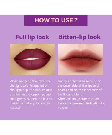 SLYHHZHMY 2in1 Two Tone lipstick shimmering matte lip color nourishes and hydrates for a long time 4 - Buy Online on GoSupps.com