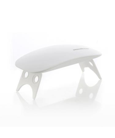 Innovagoods-LED-UV nail lamp mini quick-drying 6 dual LED UV compact 5W 365nm+405nm wavelength foldable stand legs white unit size plastic