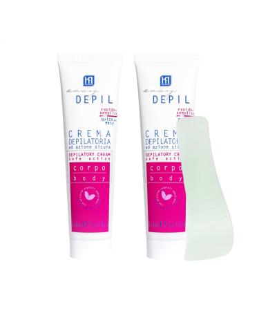 HP HEALTH PRODUCTS EASY DEPIL Easy Depil 2 Piece Hair Removal Cream Kit for Legs and Arms 150ml Quick Simple to Use Effective and Safe with Softening Plant Proteins Smooth Skin Pleasant Fragrance Unisex