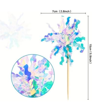 Radiant Revelry 10pcs Multiple Colors Happy Birthday Cake Topper - Shiny DIY Cupcake Toppers for Sparkling Cake Decorations" - Buy Online on GoSupps.com