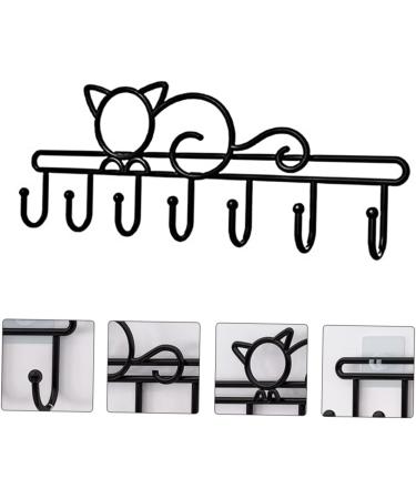Alipis 7 Kitten Wall Hanging Wall Mounted Towel Holder Towel Hook Coat Hook Over Coat Racks Hook Rack Rural 46X14.5CM Black - Buy Online on GoSupps.com
