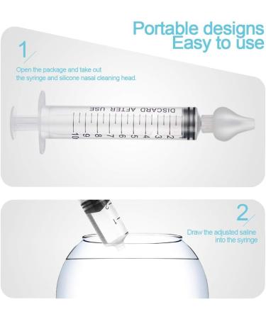 Baby Nasal Aspirators Set | Portable Infant Nose Cleaner | 10ml Professional Nasal Irrigator | Reusable Silicone Tips | For 4+ Month Infants - Buy Online on GoSupps.com