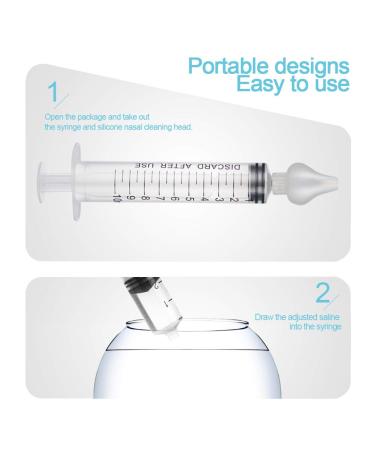 Syringe Nasal Irrigator for Babies - Portable Infant Nose Cleaner, Natural Relief & Hygiene (2 Pack) - Buy Online on GoSupps.com