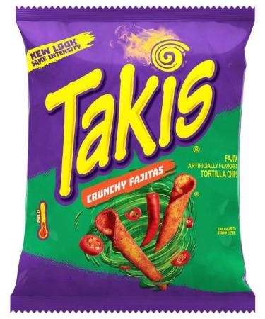 HEART FOR CARDS 1 x 92g Takis Tortilla Chips Crunchy Fajitas - Hot Chili Pepper & Fajita Flavour + Heartforcards Shipping Protection