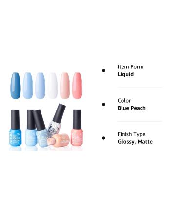 Gellen Gel Nail Polish Kit - Blue Peach Pink White | Popular Solid Colors Set for DIY Nail Art at Home or Salon - Buy Online on GoSupps.com