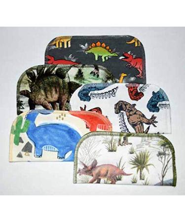 Set of 5 Dinosaur Printed 2 Ply Flannel Cloth Wipes - 8x8 Inches - Buy Online on GoSupps.com