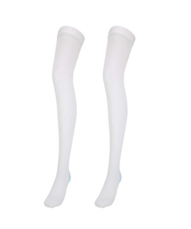 Weikeya varicose veins socks softly odorless prevent varicose veins blood clots stocking a compression stockings for the surgery Recover for relapse prevention long tube thrombus socks (pure white) l