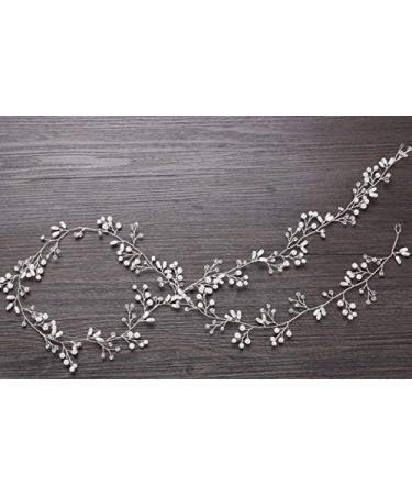 TQsuen Bride Wedding Crystal Hair Vine - 20 Pearl & Crystal Bridal Headband - Buy Online on GoSupps.com