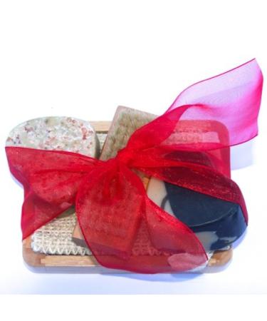 Bogue Goat Milk Soap- Mothers Day Giftset Big Hearts of Goat Milk Soaps. Chefs Blend Exfoliating & Acivated Charcoal & Kaolin Clay Detox and Moisturizing. Sisal Cloth Nail Scrubber and Dish