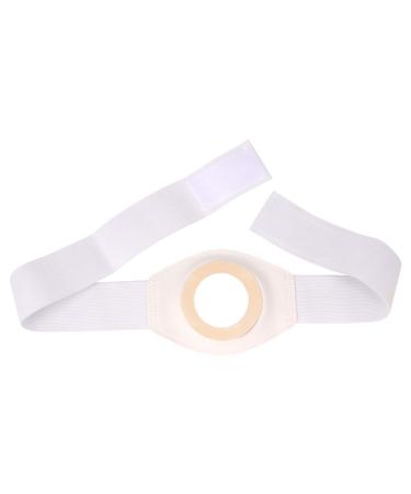 Heallily 2pcs belly hernia belts Elastic stoma stomach belly belly with breathable stoma opening for colostomy healthcare beige