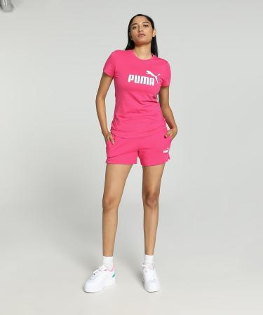 PUMA Women's ESS Logo Tee M Garnet Rose Pink - Stylish & Comfortable T-Shirt for International Shipping - Buy Online on GoSupps.com