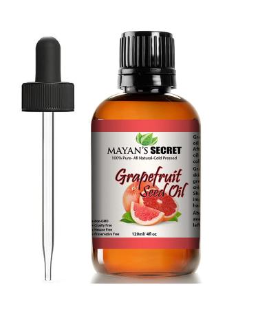 Mayan's Secret 100% Pure Grapefruit Seed Oil Premium Quality/Undiluted/Refined Cold Pressed Carrier Oil /4 fl oz Glass bottle